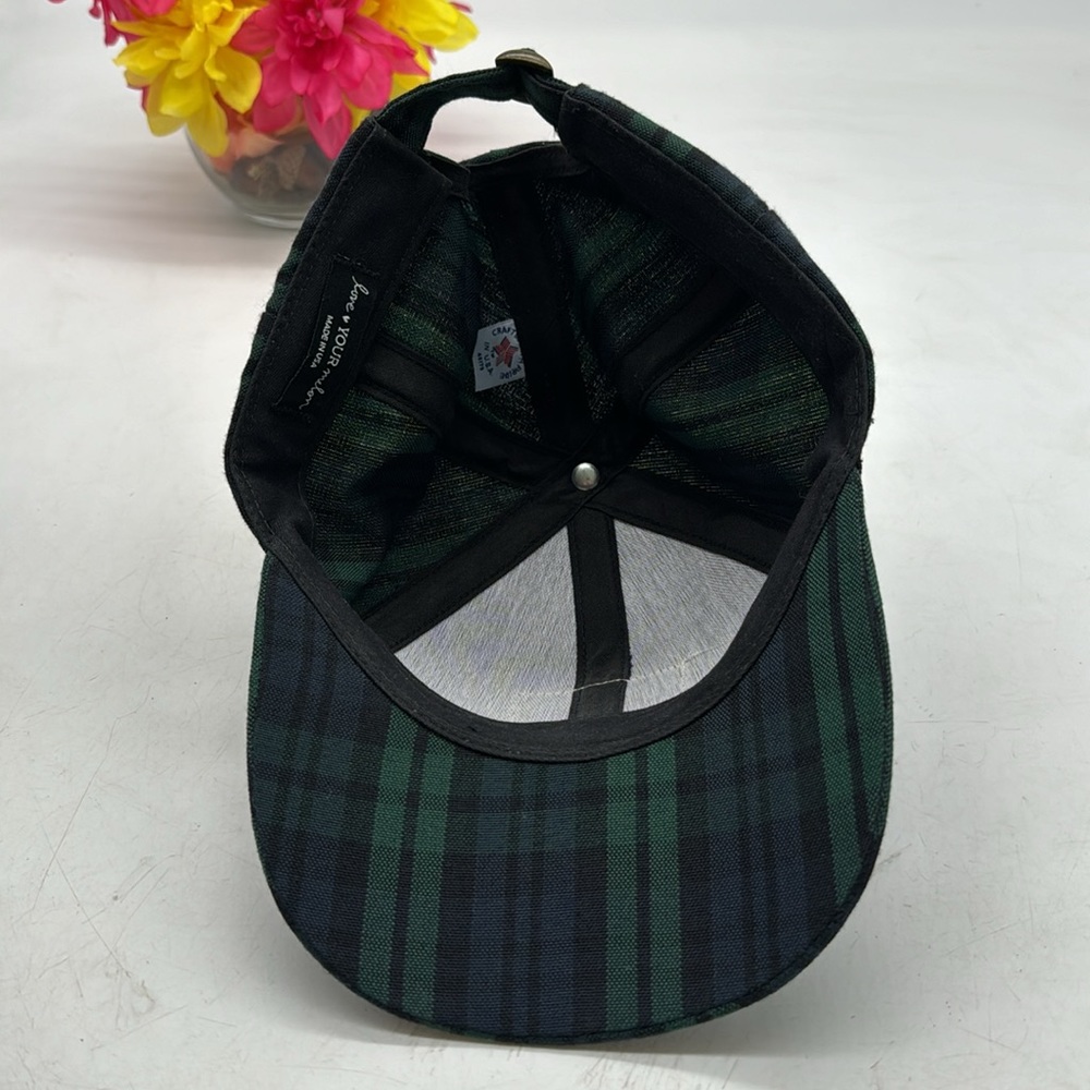 Love Your Melon Blackwatch Plaid Blue Green Black Baseball Cap Hat Adjustable - Picture 4 of 5